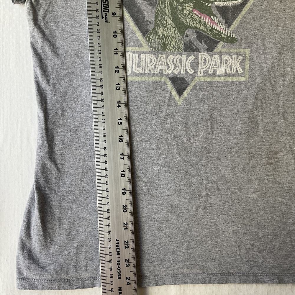 Jurassic World Women Shirt L Gray Jurassic Park Dinosaur Graphic Print ShortSlee - Picture 5 of 7